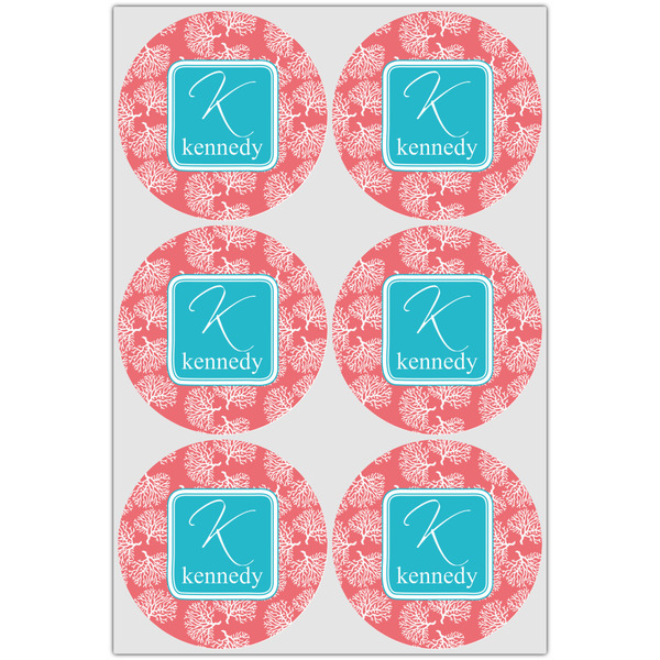 Coral & Teal Drink Topper - Large - Set of 6