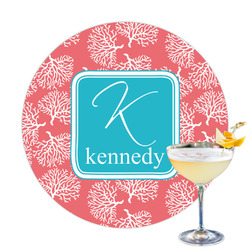 Coral & Teal Printed Drink Topper (Personalized)