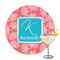 Coral & Teal Drink Topper - Large - Single with Drink