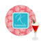 Coral & Teal Printed Drink Topper -  2.5" (Personalized)
