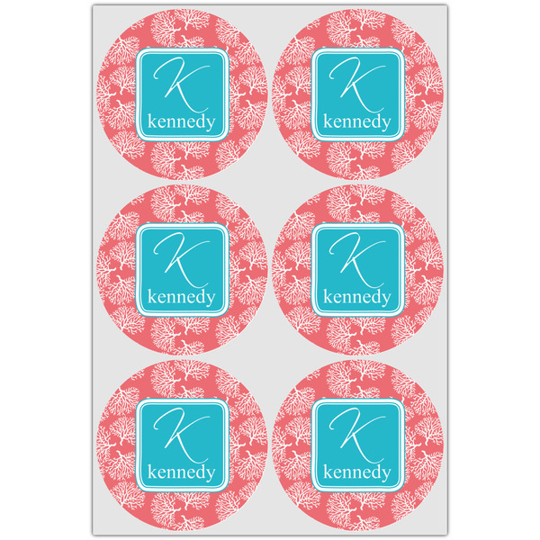 Coral & Teal Drink Topper - XLarge - Set of 6