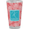 Coral & Teal Pint Glass - Full Color - Front View