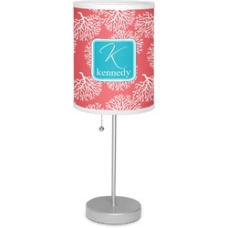 Coral & Teal 7" Drum Lamp with Shade (Personalized)