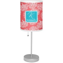 Coral & Teal Lamp with Drum Shade (Personalized)