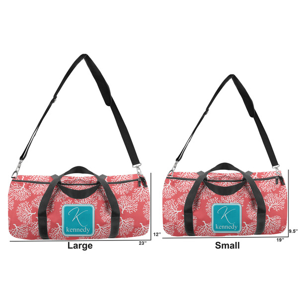 Coral & Teal Duffle Bag Small and Large