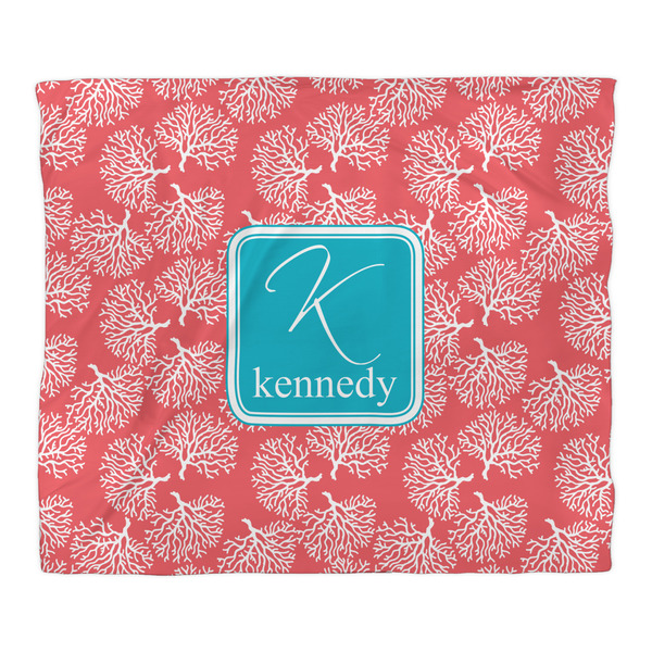 Coral & Teal Duvet Cover - King - Front