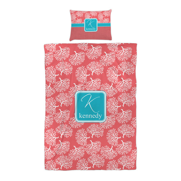 Coral & Teal Duvet Cover Set - Twin XL - Alt Approval