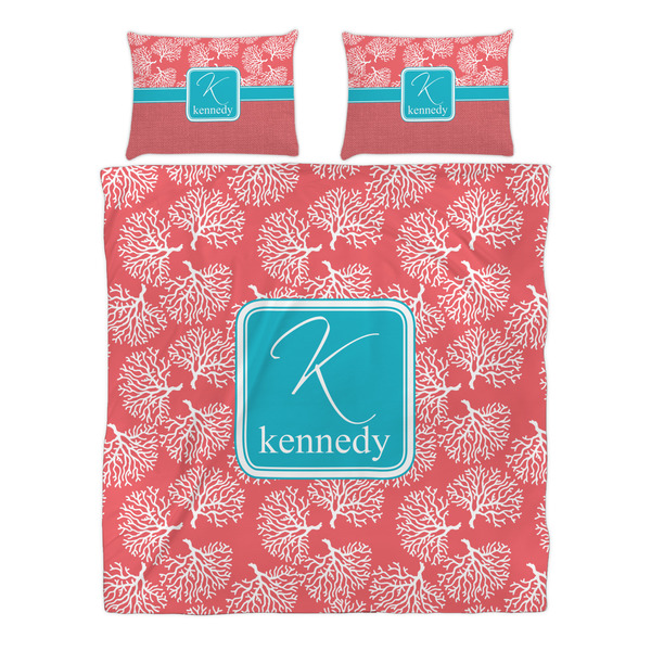 Coral & Teal Duvet cover Set - Queen - Alt Approval