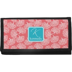 Coral & Teal Canvas Checkbook Cover (Personalized)