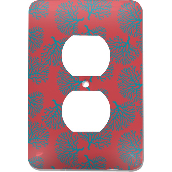 Custom Coral & Teal Electric Outlet Plate