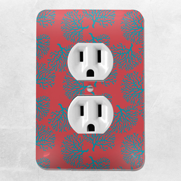 Coral & Teal Electric Outlet Plate - LIFESTYLE