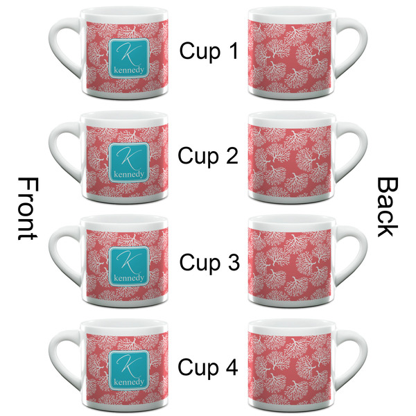 Coral & Teal Espresso Cup - 6oz (Double Shot Set of 4) APPROVAL