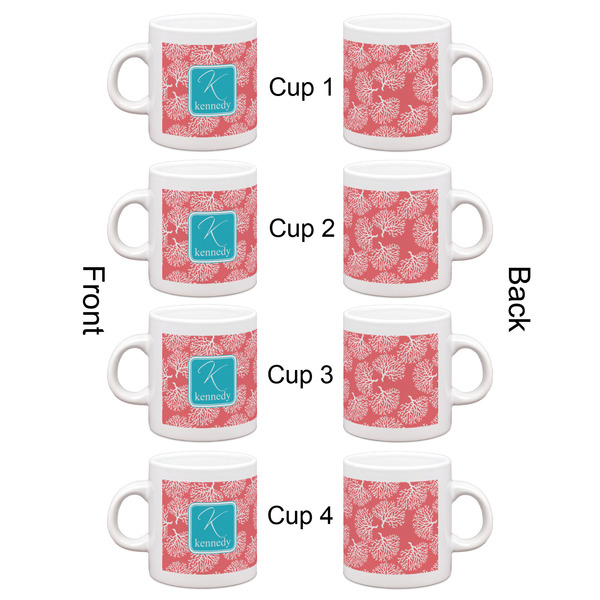 Coral & Teal Espresso Cup Set of 4 - Apvl