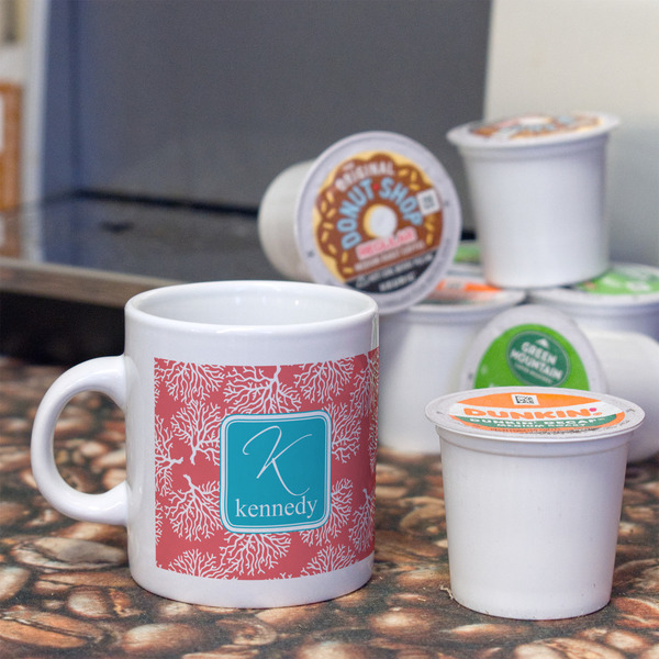 Coral & Teal Espresso Cup - Single Lifestyle