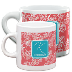 Coral & Teal Espresso Cup (Personalized)