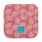 Coral & Teal Face Cloth-Rounded Corners