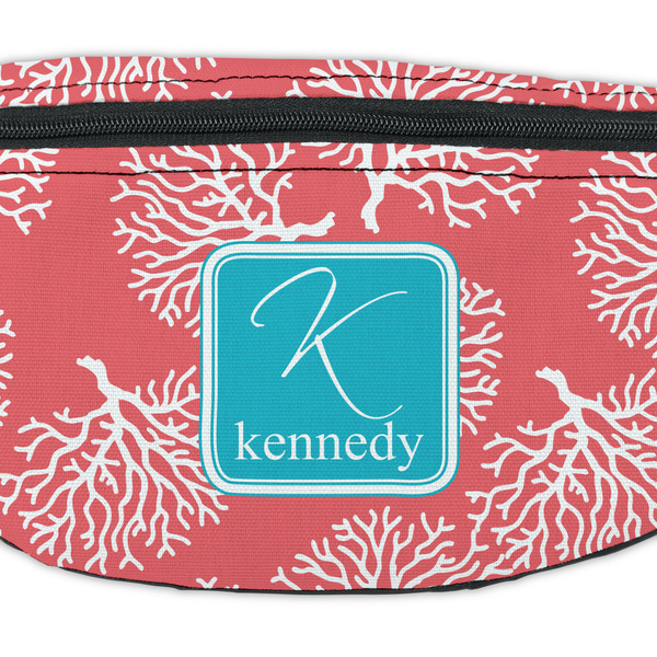 Coral & Teal Fanny Pack - Closeup