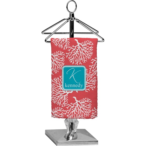 Custom Coral & Teal Finger Tip Towel - Full Print (Personalized)