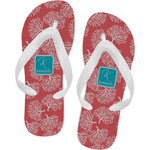 Coral & Teal Flip Flops - Medium (Personalized)
