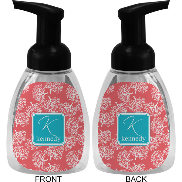 Coral & Teal Foam Soap Bottle (Front & Back)