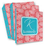 Coral & Teal 3 Ring Binder - Full Wrap (Personalized)