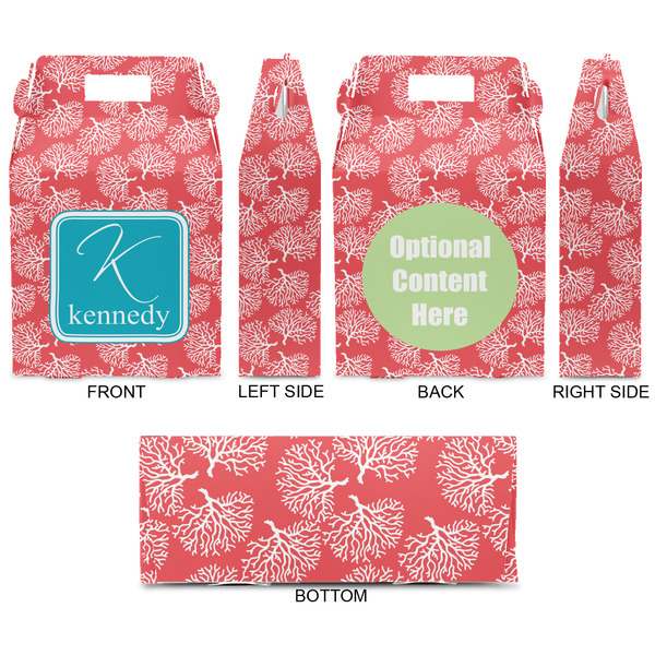 Coral & Teal Gable Favor Box - Approval