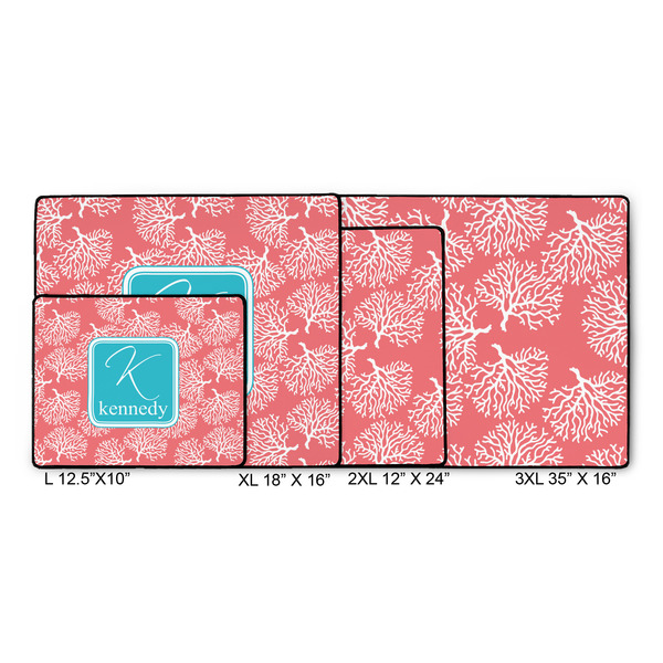 Coral & Teal Gaming Mats - SIZE CHART