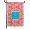 Coral & Teal Small Garden Flag - Single Sided w/ Name and Initial