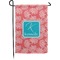 Coral & Teal Small Garden Flag - Double Sided w/ Name and Initial