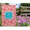 Coral & Teal Garden Flag - Outside In Flowers