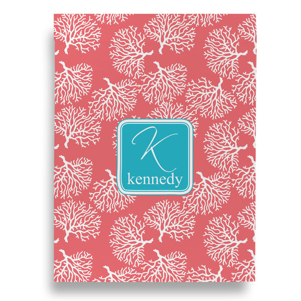 Coral & Teal House Flags - Double Sided - FRONT
