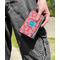Coral & Teal Genuine Leather Womens Wallet - In Context