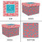 Coral & Teal Gift Boxes with Lid - Canvas Wrapped - Large - Approval