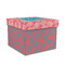 Coral & Teal Gift Box with Lid - Canvas Wrapped - Medium (Personalized)