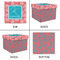 Coral & Teal Gift Boxes with Lid - Canvas Wrapped - Small - Approval