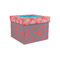 Coral & Teal Gift Boxes with Lid - Canvas Wrapped - Small - Front/Main