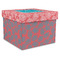 Coral & Teal Gift Boxes with Lid - Canvas Wrapped - X-Large - Front/Main