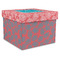 Coral & Teal Gift Box with Lid - Canvas Wrapped - X-Large (Personalized)