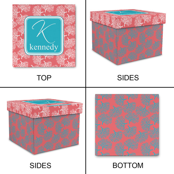 Coral & Teal Gift Boxes with Lid - Canvas Wrapped - XX-Large - Approval