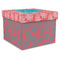 Coral & Teal Gift Boxes with Lid - Canvas Wrapped - XX-Large - Front/Main