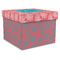 Coral & Teal Gift Box with Lid - Canvas Wrapped - XX-Large (Personalized)