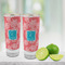 Coral & Teal Glass Shot Glass - 2 oz - LIFESTYLE