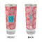 Coral & Teal Glass Shot Glass - 2 oz - Single - APPROVAL