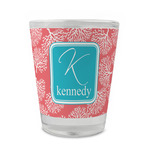 Coral & Teal Glass Shot Glass - 1.5 oz - Set of 4 (Personalized)