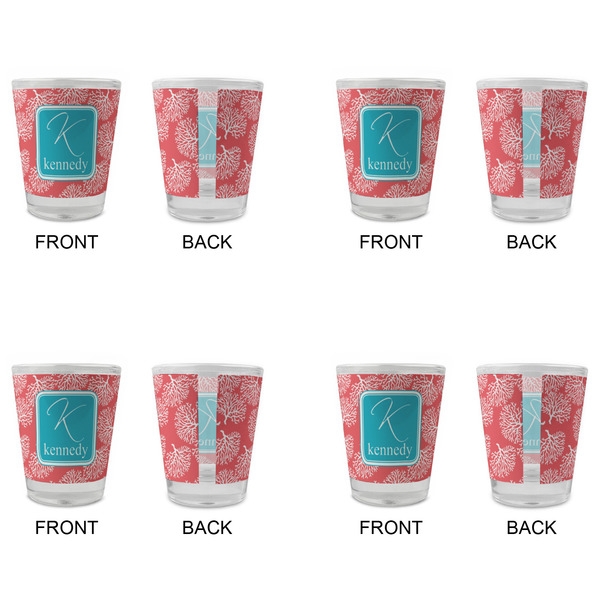 Coral & Teal Glass Shot Glass - Standard - Set of 4 - APPROVAL