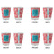 Coral & Teal Glass Shot Glass - Standard - Set of 4 - APPROVAL