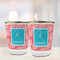 Coral & Teal Glass Shot Glass - with gold rim - LIFESTYLE
