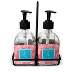 Coral & Teal Glass Soap & Lotion Bottle Set (Personalized)