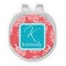 Coral & Teal Golf Ball Marker - Hat Clip - Silver