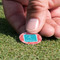 Coral & Teal Golf Ball Marker - Hand